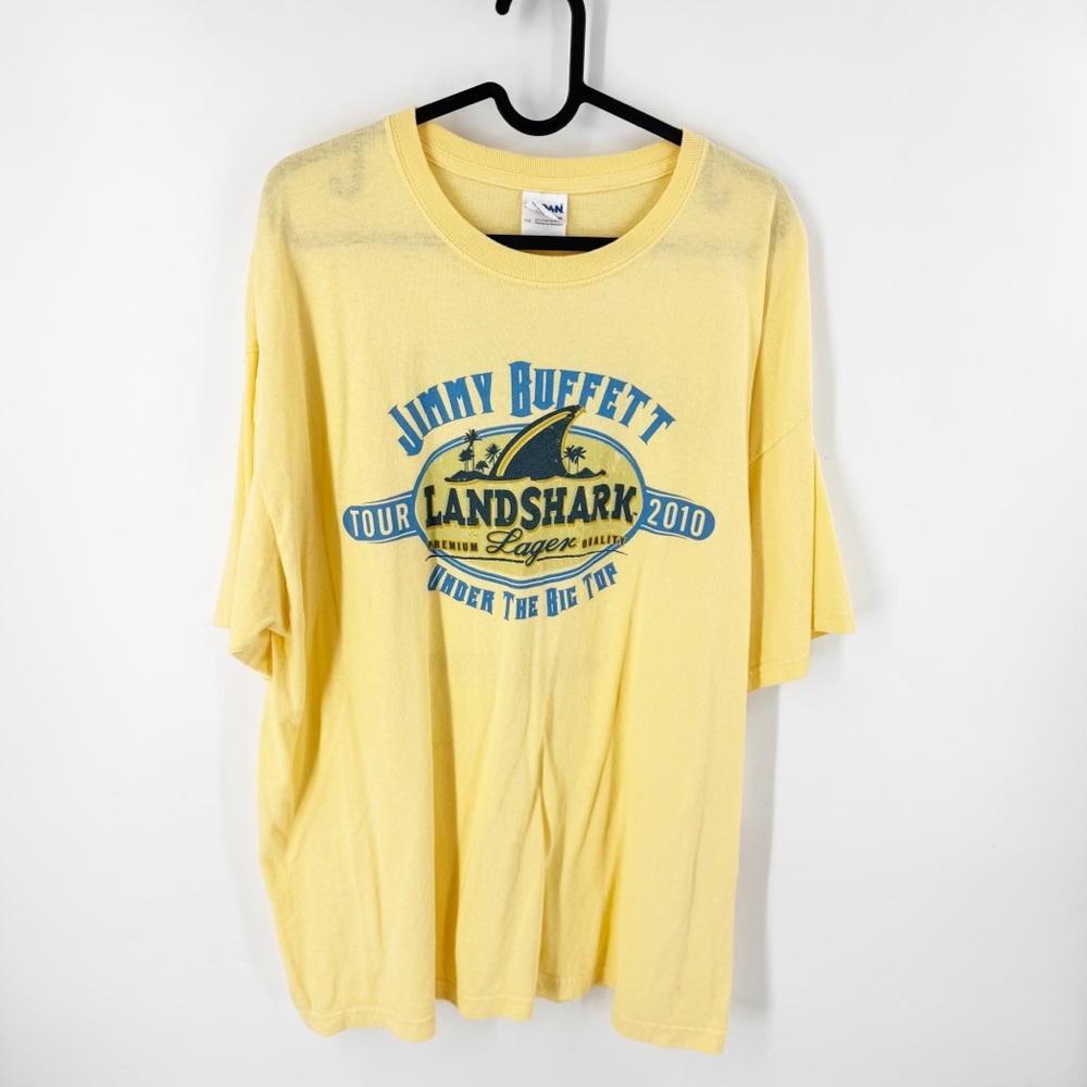 ✅ JIMMY‎ BUFFETT LANDSHARK CONCERT Yellow Tour T-Shirt SIZE XL UNISEX